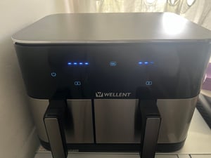 WELLENT XXL Heißluftfritteuse 11L Dual Zone, Airfryer 2600W mit 2 Körben, 10 Programme,LED Touch – 80-200°C – Spülmaschinenfest – Ohne PFAS Kunden-Foto 13