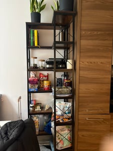 Tribesigns Eck-Bücherregal, industrielles großes Eckregal, bodenstehendes Eckregal, Lagerregal, Aufbewahrungsregal mit Metallrahmen(7 Ablagen) ,Braun Kunden-Foto 7