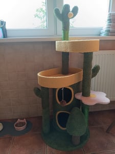 Yaheetech drapak kaktus XS 106,5 cm H, drzewko dla kota z platformą widokową jaskinia dla kota słupki sizalowe, zielony/brązowy Zdjęcie produktu od klienta nr 4