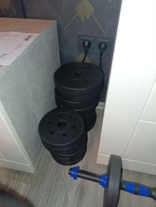 Lacestone 2in1 Hantelset Kurzhantel Langhantel Set Hanteln Krafttraining Gewichte 20 Kg MS-18212 Kunden-Foto 4