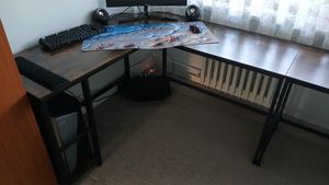 VASAGLE Schreibtisch L-förmiger Computertisch Eckschreibtisch mit 2 Ablagen Weiß Kunden-Foto 2