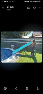INTEX 44107 - Scivolo (blu, 251x84x147cm) Scivolo da giardino Scivolo per bambini Scivolo autoportante Foto del cliente 1