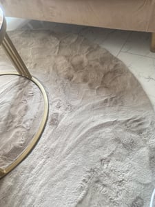 Tappeto a pelo lungo per soggiorno in Pelliccia sintetica super morbida, tinta unita, dimensione 160 cm, rotondo Foto del cliente 1