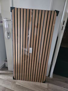 Akustické panely – sada z vysoce kvalitního MDF s dýhou z pravého dřeva – zvuková izolace, plst, dřevěné lamely, skandinávský styl – 120 x 60 x 2,1 cm – 4 panely Fotografie od zákazníka č. 1