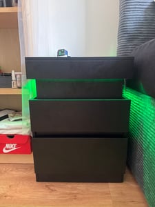 VASAGLE Beistelltisch mit Ladestation, Nachttisch mit Beleuchtung, Steckdosen, Geheimfach, Schubladen, modern, weiß Kunden-Foto 2