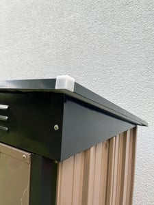 Capanno da giardino in metallo BEALIFE | Capanno per attrezzi resistente alle intemperie 160x95x180 cm per attrezzi da giardino e accessori da esterno | Colore: grigio/verde/marrone | CC21 Foto del cliente 1