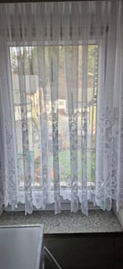 Heimtexland Gardinen Store weiß Kräuselband Vorhang transparent Blumen Borte gebogt Typ10 Höhe 95 cm  x  Breite 300 cm für Fensterbreiten von 100 - 130 cm Kunden-Foto 1