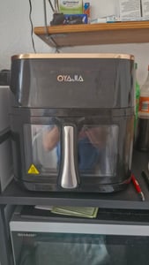 Airfryer 10,5L XL Heißluftfritteuse mit Digital-Touchscreen, 7 voreingestellten Programmen, 1800 W, Sichtfenster mit Beleuchtung, fettarm oder ohne Öl Kunden-Foto 2