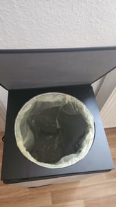 Gelber Sack Ständer 70L – Gelber Sack Mülleimer mit Klappdeckel, Grau Kunden-Foto 2