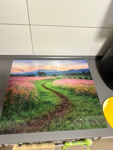 Plato de vitrocerámica protector para cocina, 2 x 30 x 52 cm, diseño "Flor" Foto del cliente 2