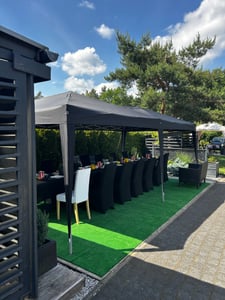 Zelsius, pabellón plegable de 3 x 6 metros, color negro, tipo pop-up, tienda de jardín, carpa para fiestas, con bolsa de transporte Foto del cliente 1