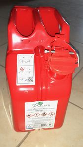 Tanica di carburante 20l giallo zinco RAL 1018 lamiera d'acciaio L345xL165xH470mm VALPRO Foto del cliente 1
