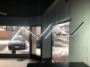 Ailiebe Design® LED Pendelleuchte Dimmbar mit Fernbedienung moderne Esstischlampe Deckenleuchte L:90cm Abhängung 40-120cm verstellbar 42w 2800lm mit Memory Funktion Kunden-Foto 1