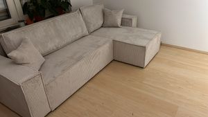 VENASI Ecksofa mit Schlaffunktion Hugo XL, Grün Cordstoff Kunden-Foto 11