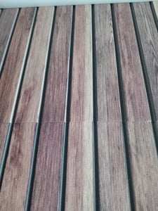 IZODEKOR Wandverkleidung Holz Styropor 3D Wandpaneele - Akustikpaneele Holzoptik Wanddeko für Küche, Badezimmer, Balkon, Schlafzimmer  | Modell: AP-02 Kunden-Foto 3