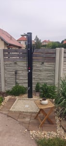 AREBOS Solardusche 20L 228 cm Schwarz mit Fußdusche & Thermometer Kunden-Foto 5