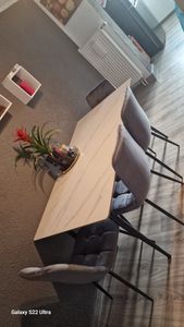 DEULINE Esszimmerstühle Essstühle Samtbezug Polsterstuhl Stühle Esszimmer Stuhl Milano 4er-Set GRAU 521252 Kunden-Foto 20