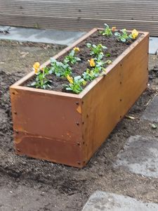 Hochbeet Pflanzbeet Edelrost 120x40x40 cm Pflanzkasten Blumenkasten Blumenbeet Kunden-Foto 1