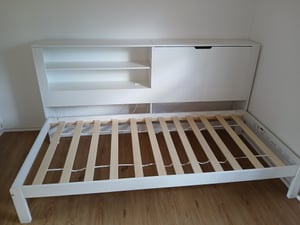 Divano letto Fliek 90x200 cm con letto estraibile, letto singolo per ragazzi con USB e Type-C, letto in legno per bambini con spazio contenitore, bianco Foto del cliente 1
