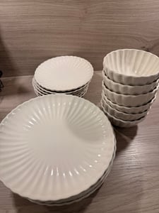 Cookinglife Set di stoviglie Cardida Off White 18 pezzi / 6 persone - 6 piatti da pranzo, 6 piatti da colazione e 6 ciotole Foto del cliente 1
