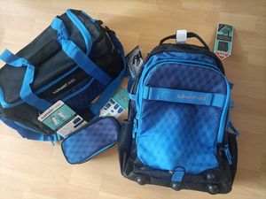Schultrolley 3 Teile Set Mädchen Elephant Hero Signature Rucksack Trolley Sporttasche Mäppchen Box 12848 Blue Flower Kunden-Foto 2