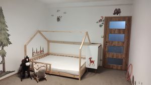 Dětská postel 'Hesel' s roštem proti vypadnutí 140 x 200 cm vzhled dřeva Fotografie od zákazníka č. 1