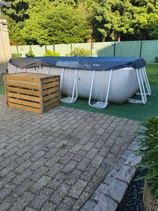 Intex 28026 Poolabdeckung,blau,  Material: Vinylfolie, 396x396x30 cm Kunden-Foto 5