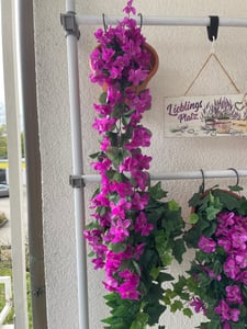 85cm pianta sospesa decorativa fiori artificiali tralcio pendente per casa bianca Foto del cliente 1
