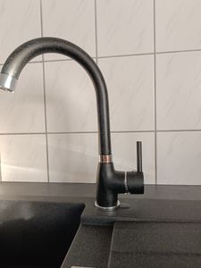 Granitspüle mit Armatur Küchenspüle schwarz spülbecken 58x44 Einbauspüle Zubehör - Hochdruckarmatur Kunden-Foto 7