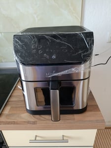 Friggitrice ad aria calda Lehmann XXL 8L con finestra di visualizzazione, friggitrice ad aria da 1800 W con 10 programmi e controllo della temperatura, timer, cibo sano senza olio Foto del cliente 1