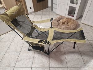 Sedia da campeggio COSTWAY con poggiapiedi estraibile, schienale regolabile, sedia da pesca pieghevole Khaki Foto del cliente 2