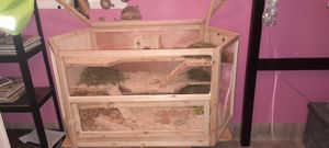 Gabbia per roditori Wiltec XXL a 3 livelli, esagonale, 1150 x 600 x 580 mm, in legno, con coperchio incernierato e finestra di visualizzazione, gabbia per piccoli animali gabbia per topi gabbia per criceti Foto del cliente 2
