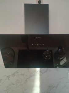 LEVIVO A+++ Kopffreie Dunstabzugshaube 80cm Umluft & Abluft mit 420 m³/h Luftleistung, 3 Stufen & Booster, 2 LEDs, Dunstabzug Wandhauben, Weiß Kunden-Foto 2