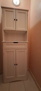 BEALIFE Hoge badkamerkast 60x30x170 cm | Met 4 deuren, gemaakt van MDF met kinderslot | Met open vak en lade | AP14 Wit Klantenfoto 1