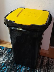KOTARBAU® Abfalleimer 50l Mülltrennung Deckel in Gelb Polyethylen Mülltonne 50l Abfalltonne mit Deckel Eimer 50l mit Deckel Mülltonne groß Eimer 50 Liter Kunden-Foto 1