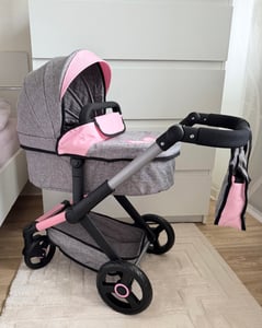 Bayer Design 17015AA Kombi-Puppenwagen Xeo mit Tasche, verstellbarer Griff, wandelbar als Jogger, schwenkbare Vorderräder, dunkelblau mit Sternen Kunden-Foto 1