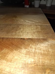 vidaXL: Tablero de mesa con borde natural de madera, 80x40x3,8 cm, madera maciza de mango Foto del cliente 2