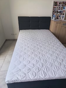 Boxspringbett Best Mini mit Bettkasten und Matratzentopper - Einzelbett mit Bonell-Matratze und Topper, Polsterbett, Bett, Schlafzimmer (Beige (Inari 22), 90 x 200 cm) Kunden-Foto 4