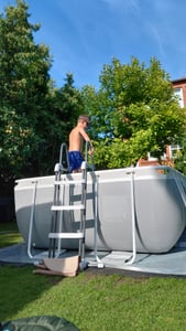 INTEX 26792GN Prism Frame Pool 488x244x107cm Set mit Filter Leiter Plane Folie Kunden-Foto 1