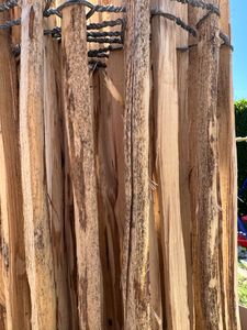 Staketenzaun in 26 Größen - Holzzaun aus Haselnuss - Gartenzaun Holz Höhen 50 cm - 150 cm Länge 5/10 Meter - Kastanienzaun für Garten (90cm x 5m) Kunden-Foto 18