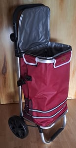 Juskys Einkaufstrolley 3in1 mit 2 Rollen für Shopping - 56 L Tasche - Grau Kunden-Foto 1