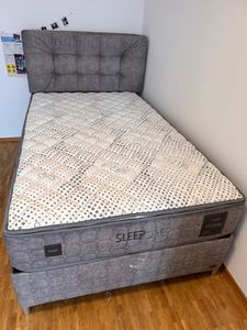 Pointhome Bambi Boxspringbett Set 160x200 H3 / H4, Sleep Pure Schlafzimmerbett, 1 x Matratze mit Topper, 1 x Bettkasten, 1 x Bettkopfteil Kunden-Foto 1