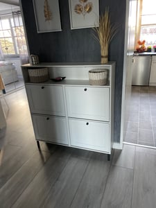 Bealife szafka na buty z 4 klapami - wąska (24 cm), 99x91 cm, pojemność 16 par | brązowa, do przedpokoju/wejścia Zdjęcie produktu od klienta nr 3