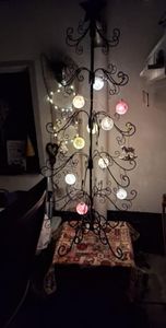 Albero di Natale in metallo per decorazioni nero 125 cm Foto del cliente 1