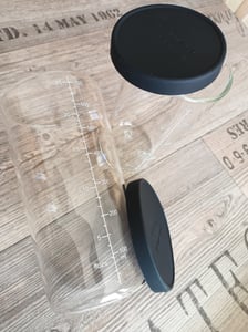 ESGE-Zauberstab Becherset Glas 7150 bestehend aus zwei Messbechern 400 ml & 700 ml aus Borosilikatglas inkl. Deckel Kunden-Foto 1