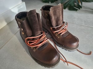 Botas de invierno Nebulus Leder para senderismo, para hombre, con lana merino, botas cálidas con lana merino, botas de cuero, calzado para senderismo, modelo P2601, para hombre, color marrón, talla 46 Foto del cliente 1
