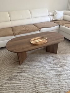 Skye Decor, Sable - Travertine, Walnut, stolik kawowy, trawertyn, płyta wiórowa pokryta w 100% melaminą, 119 x 60 x 40 cm Zdjęcie produktu od klienta nr 8