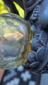 LED Solar Buddha mit Crackle Glaskugel Kunden-Foto 2