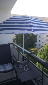 Outtec® Parasol réglable en hauteur, parasol de jardin, parasol de plage, parasol de marché, parasol de terrasse - Ø200 cm - pour le jardin, la plage, la terrasse Photo du client 1