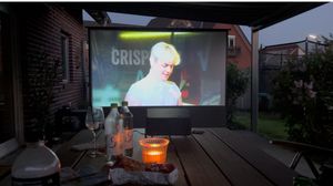 Maclean tragbare Projektionswand, kompakt, bodenstehend, 86", 4:3, MC-963 Kunden-Foto 1